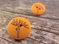 Preview: Baum Knopf Ohrstecker Holz Button wood tree orange